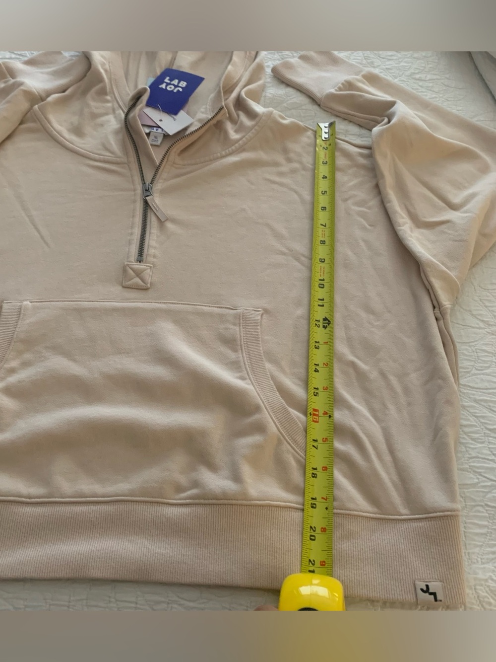 JoyLab NWT XL Cream Half-Zip Hoodie Sweatshirt - Picture 8 of 8